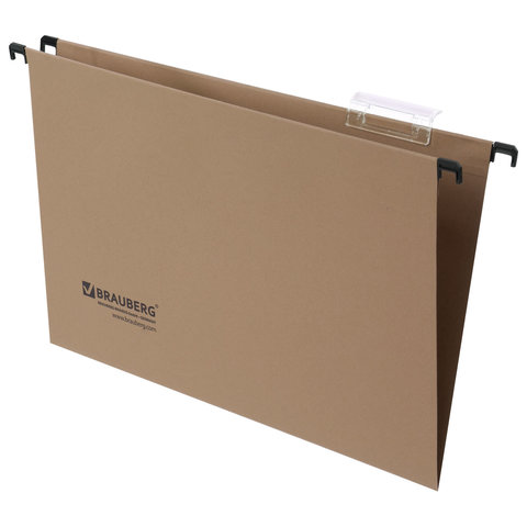 Подвесные папки А4/Foolscap (406х245 мм), до 80 листов, КОМПЛЕКТ 10 шт., картон, BRAUBERG Подвесные папки А4/Foolscap (406х245 мм), до 80 листов, КОМПЛЕКТ 10 шт., картон, BRAUBERG