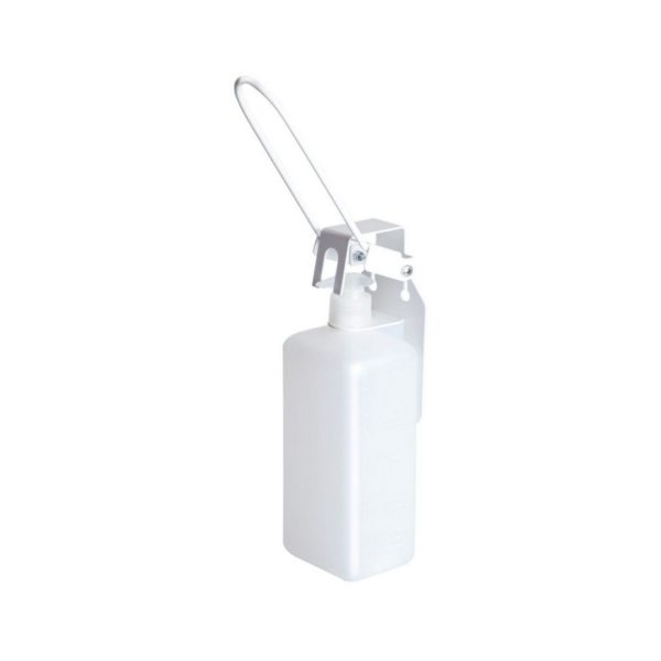 Дозатор локтевой для антисептика настенный, металл (комплект: ёмкость 1л, дозатор + крепления)