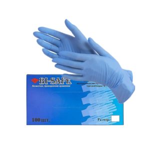 Перчатки нитрил  L голуб. BI SAFE/ARCHADALE" (50пар/пач)