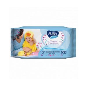 Салфетки влаж. "Аура" Ultra Comfort, 100 шт, детские, универсал, очищающие, без спитрта