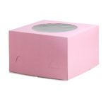 Коробка тортовая с окном картон, 30*30*19см, розовый