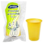 Стакан 200мл желтый 10шт/уп Антелла /120/