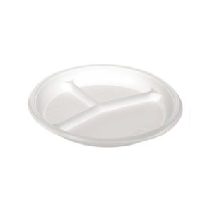 Тарелка 3-секц D 205мм пластик/белая /100/1600/1800,2000/