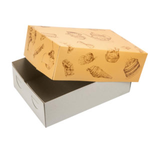 Коробка п/пирожные картонная  160х115х75 Стандартный дизайн /250/