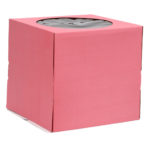 Коробка тортовая с окном картон, 30*30*30см розовая