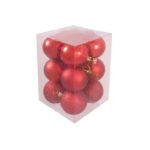 Набор из 12 пласт. шаров НГ, 5 см, красные