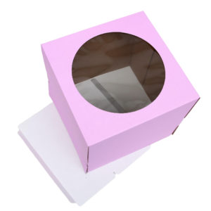 Коробка тортовая с окном картон, 30*30*30см сиреневая