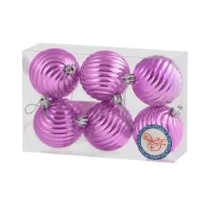 ЕУ Набор пластиковых шаров 6шт.,60мм Розовая волна ,розовый ,пластиковая упаковка