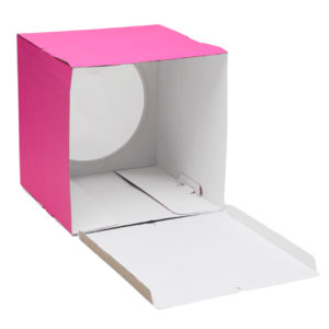 Коробка тортовая с окном картон, 30*30*30см вишневая