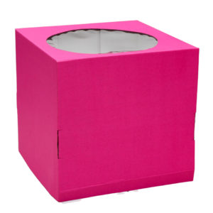Коробка тортовая с окном картон, 30*30*30см вишневая