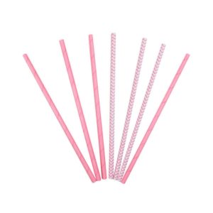 Трубочки д/коктейля 240мм "Pink", бум., цветн., прямые (12(6+6)шт/уп)