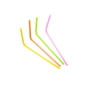 Трубочки д/коктейля 5*210мм "Фарт", ПП, цветн. флюорисц., с изгибом (1000шт/уп)