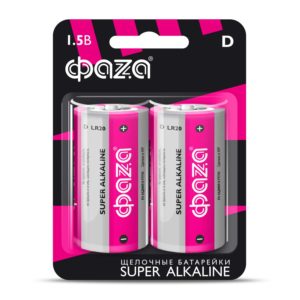 Батарейка (элемент питания) LR20 Super Alkaline BL-2 ФАZА