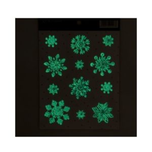 Наклейка интерьерная "Акварельные снежинки" со светящим слоем 10,5*14,8см