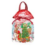 Мешочек 27*33 см, 1500гр, красный, с завязками и двумя ручками ламинированный