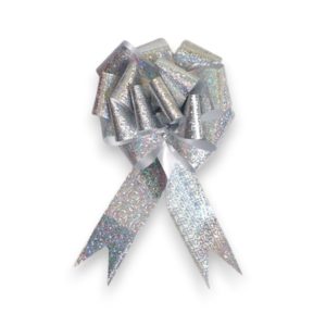 Бант шар №5 галография, цвет серебрянный.