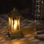 Фигура светодиодная «Фонарь цвет золото с тремя свечами», 13х5.5х5.5 см,бат. 3хLR44, Т/БЕЛЫЙ