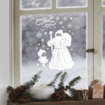 Наклейка на стекло «Дедушка Мороз» 33*50см