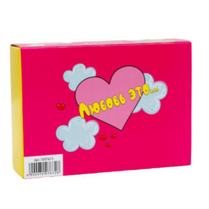 Коробка д/конфет 6 шт, "Любовь-это…", розово-желтая, 13,7 х 9,85 х 3,86 см/ 5 /