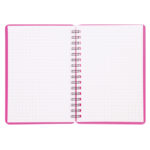 Записная книжка А6 60л, на гребне OfficeSpace «Neon» , розовая пласт. обложка / 310420