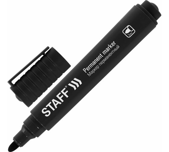 Маркер перманентный STAFF Basic Budget PM-125 чёрный кругл.наконечн. 3 мм /12/ Маркер перманентный STAFF Basic Budget PM-125 чёрный кругл.наконечн. 3 мм /12/