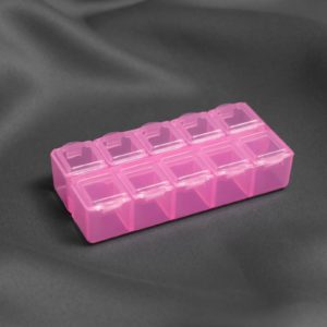 Органайзер для бисера, 10 ячеек, 8,8 × 4,1 × 2 см, цвет розовый