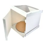 Коробка тортовая с окном картон, 30*30*20см белая /1/