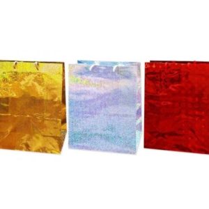 Пакет подарочный  ГОЛОГРАФИЯ  26*32,4*12,7см (gold,red,silver) (L)  Антелла