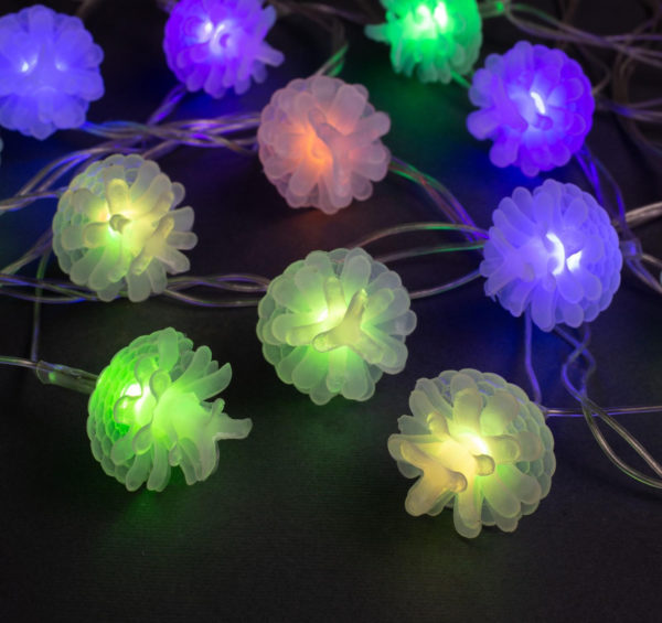 Гирлянда светодиод. "Нить" 5м, IP20, прозр.нить, с насадками "Шишки" 20LED, свечение мульти,(RG/RB) Гирлянда светодиод. "Нить" 5м, IP20, прозр.нить, с насадками "Шишки" 20LED, свечение мульти,(RG/RB)