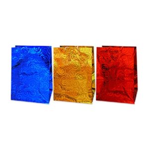 Пакет подарочный СО СЛЮДОЙ 26*32,4*12,7см (GOLD,RED,BLUE) (L) Антелла
