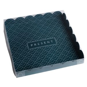 Коробка д/пирожных с PVC c крышкой «Present», 21 × 21 × 3 см