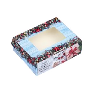 Коробка д/пирожных "Подарок", 10 х8 х 3.5 см, НГ /5/