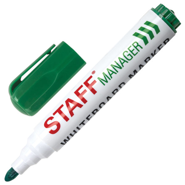 Маркер д/белой доски STAFF Manager WBM -491 зеленый 5 мм, с клипом Маркер д/белой доски STAFF Manager WBM -491 зеленый 5 мм, с клипом
