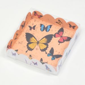 Коробка д/печенья "Акварельные бабочки", 12 х 12 х 3 см