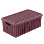 Корзинка Вязание 3л с крышкой , цвет микс