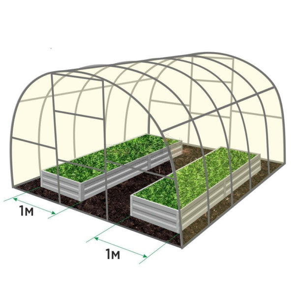 Грядка комплект д/теплицы 3*4 из 2х грядок (1*3,75м) высота 0,2м