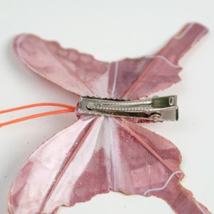 Декор бабочки на прищепке 5+8 см, розовый