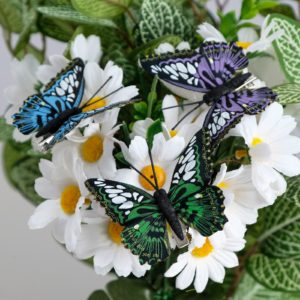 Декор бабочки на прищепке 5+8 см, черный микс