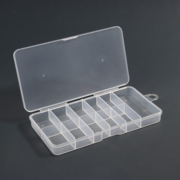 Органайзер для бисера, 11 ячеек, 14,5× 8 × 1,7 см, цвет прозрач