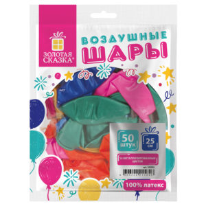 Шар воздушный "Золотая сказка", 10(25см) , металлик, ассорти