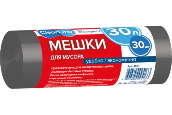 Мешок д/мус. 30л 30шт/рул "Clear Line" /50/