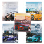 Тетрадь 18л. BRAUBERG клетка, обложка картон, SPORTS CAR