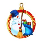 Подвеска новогодняя деревянная «Снеговик»