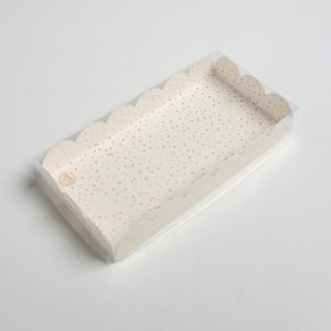 Коробка д/пирожных с PVC c крышкой «Снег», 10,5× 21 × 3 см, НГ /5/