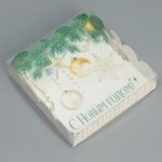 Коробка д/пирожных с PVC c крышкой 13 × 13 × 3 см, НГ / 5/