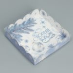 Коробка д/пирожных с PVC c крышкой 13 × 13 × 3 см, НГ / 5/