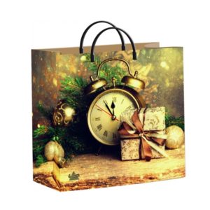 Пакет подарочный 30*30*10см «Без пяти двенадцать»
