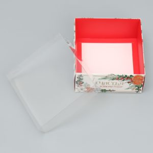 Коробка д/пирожных с PVC c крышкой 12 ×6×11,5 см НГ / 5/