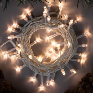 Гирлянда «Нить» 5 м, IP20, белая нить, 50 LED, свечение тёплое белое, 8 режимов