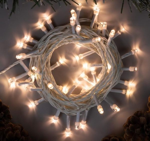 Гирлянда «Нить» 5 м, IP20, белая нить, 50 LED, свечение тёплое белое, 8 режимов Гирлянда «Нить» 5 м, IP20, белая нить, 50 LED, свечение тёплое белое, 8 режимов